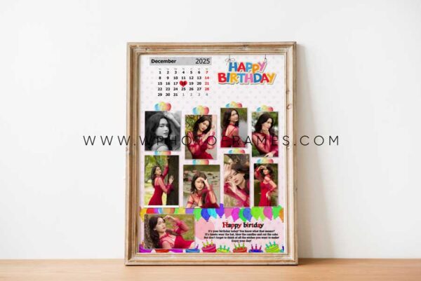Birthday Calender Photo Frame Design 1