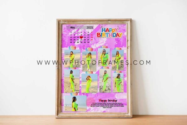 Birthday Calender Photo Frame Design 8