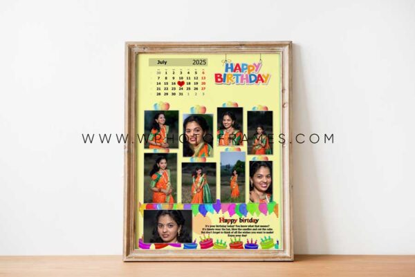 Birthday Calender Photo Frame Design 6