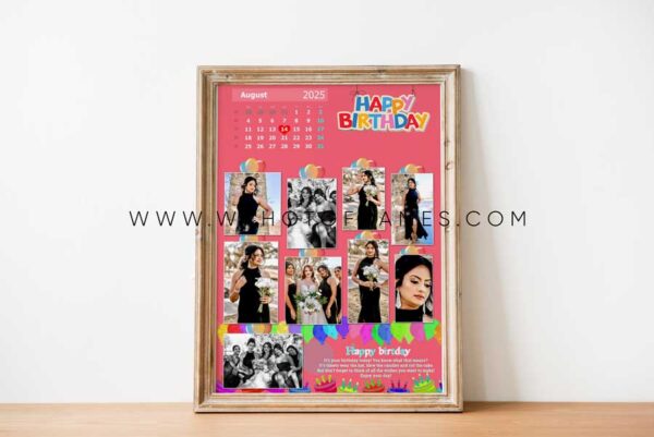 Birthday Calender Photo Frame Design 5