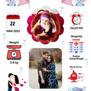 Personalised Baby Birth Frame