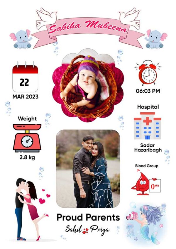 Personalised Baby Birth Frame - Image 2